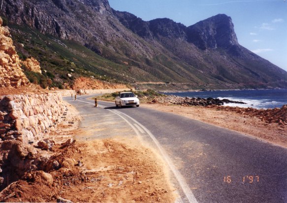 Construction in progress on retaining walls